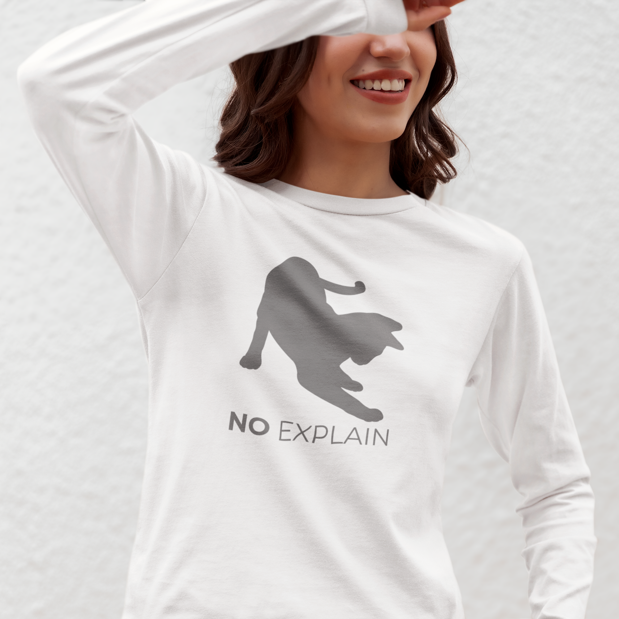 Animal Attitude Long Sleeve T-shirt - No Explain Cat