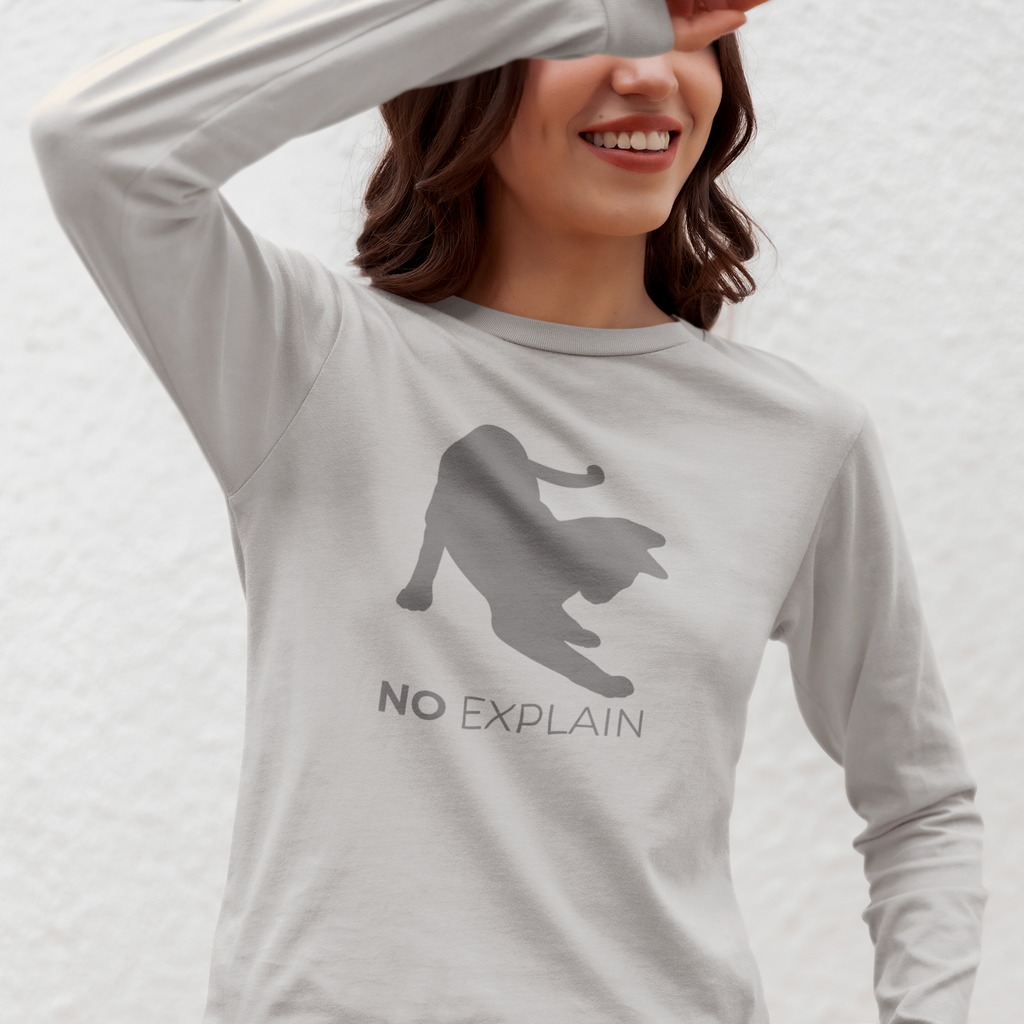 Animal Attitude Long Sleeve T-shirt - No Explain Cat