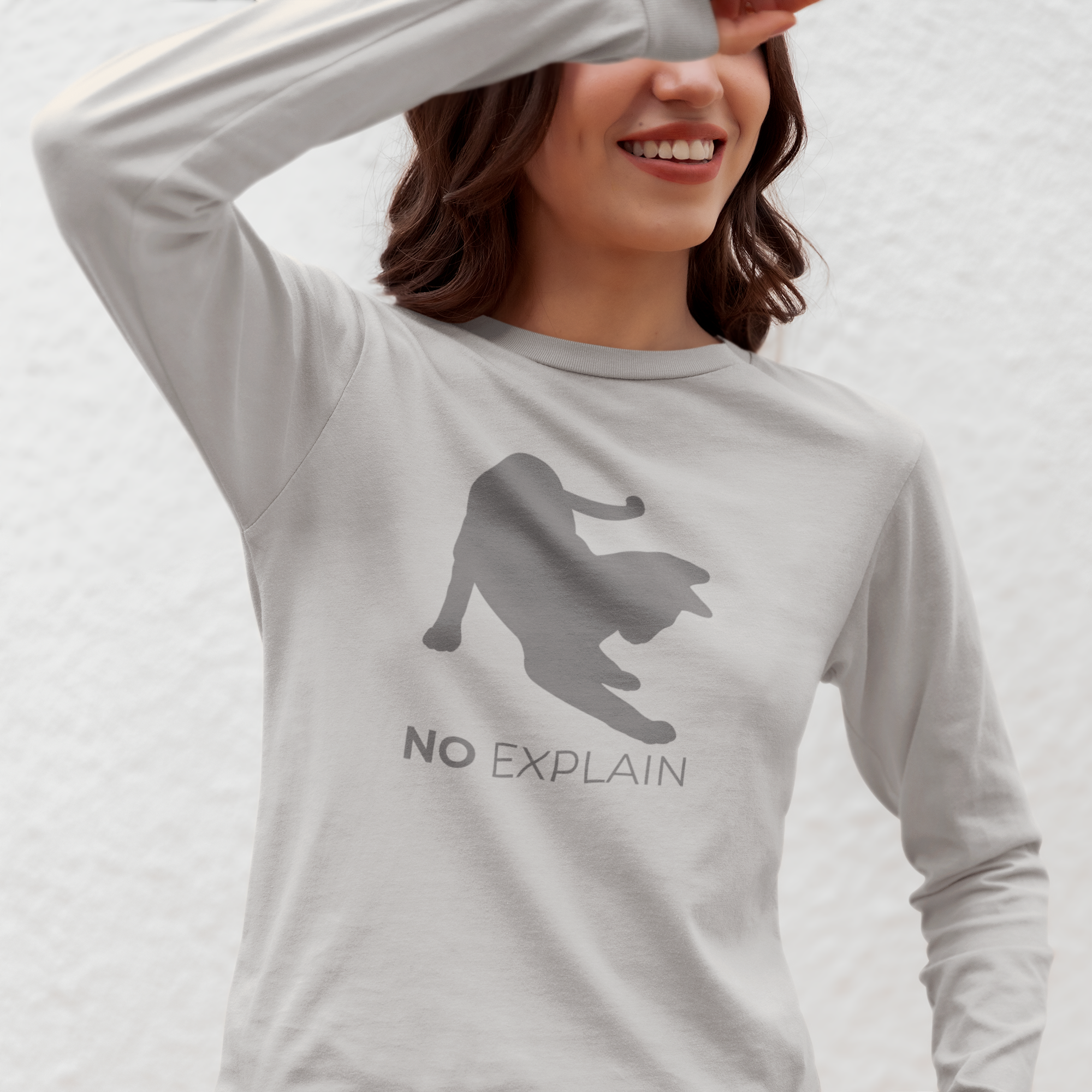 Animal Attitude Long Sleeve T-shirt - No Explain Cat