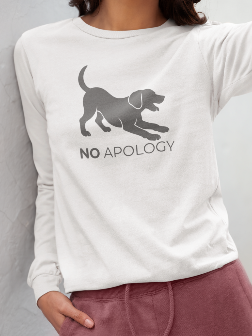 Animal Attitude Long Sleeve T-shirt - No Apology Dog