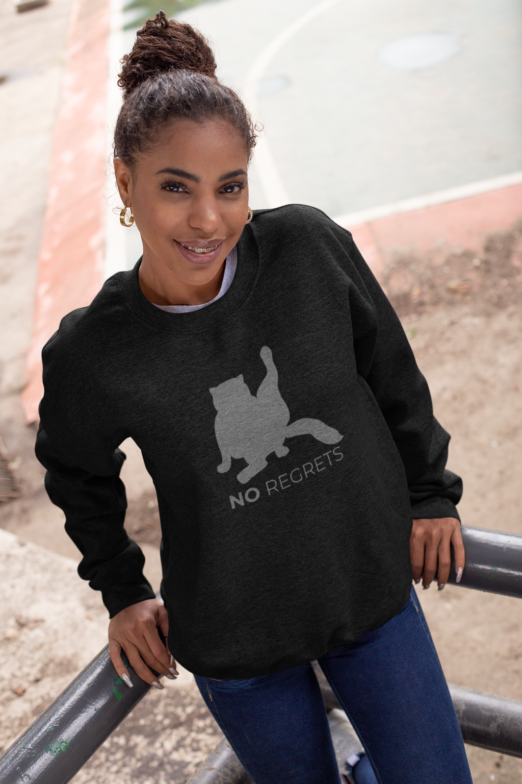 Animal Attitude Sweatshirt Line - No Regrets Cat
