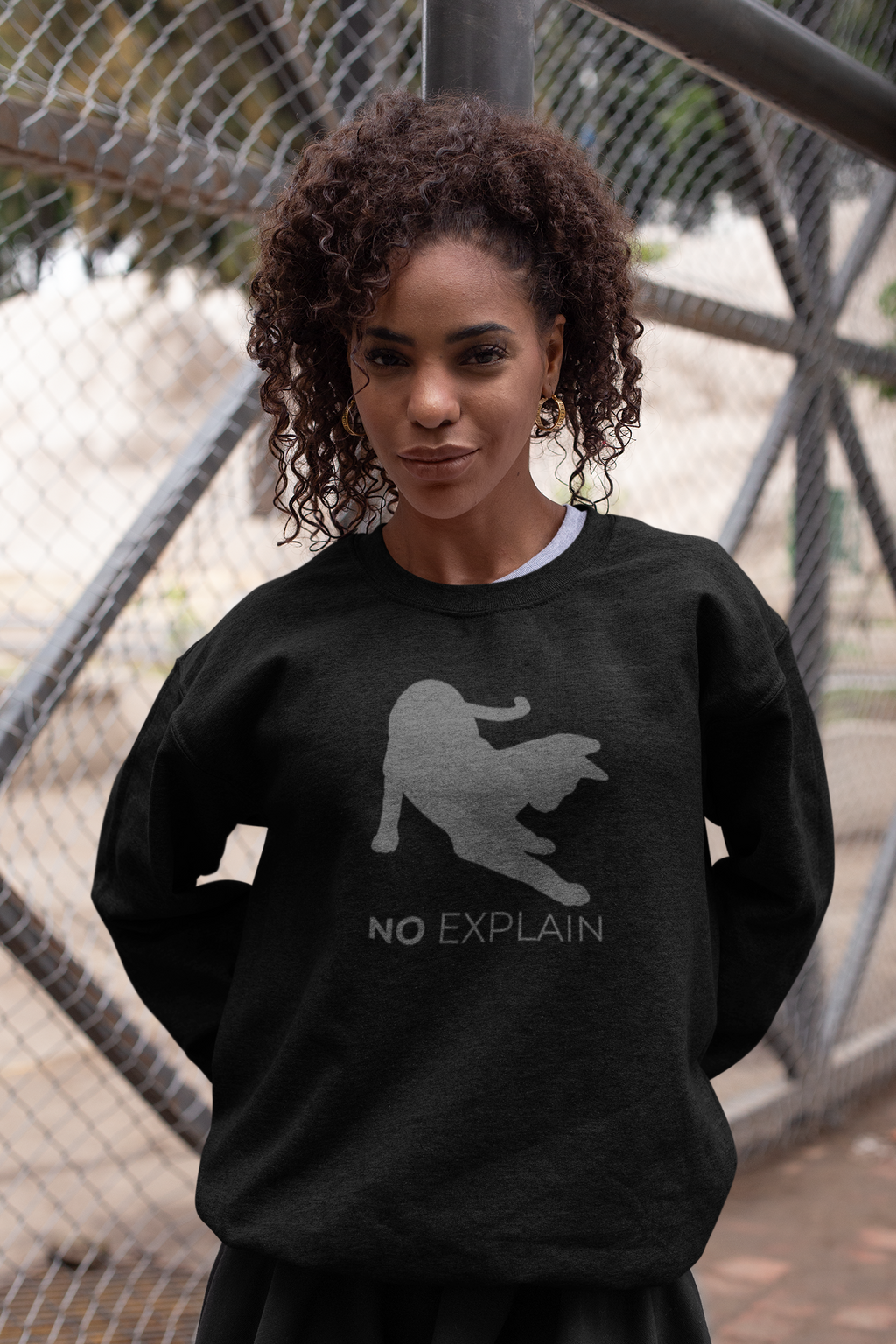 Animal Attitude Sweatshirt Line - No Explain Cat