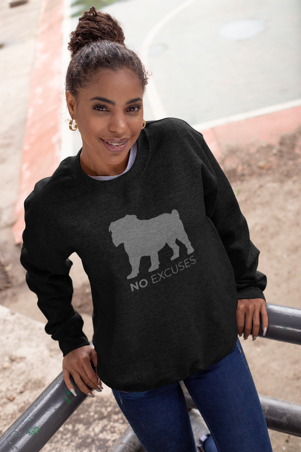 Animal Attitude Sweatshirt Line - No Excuses Dog