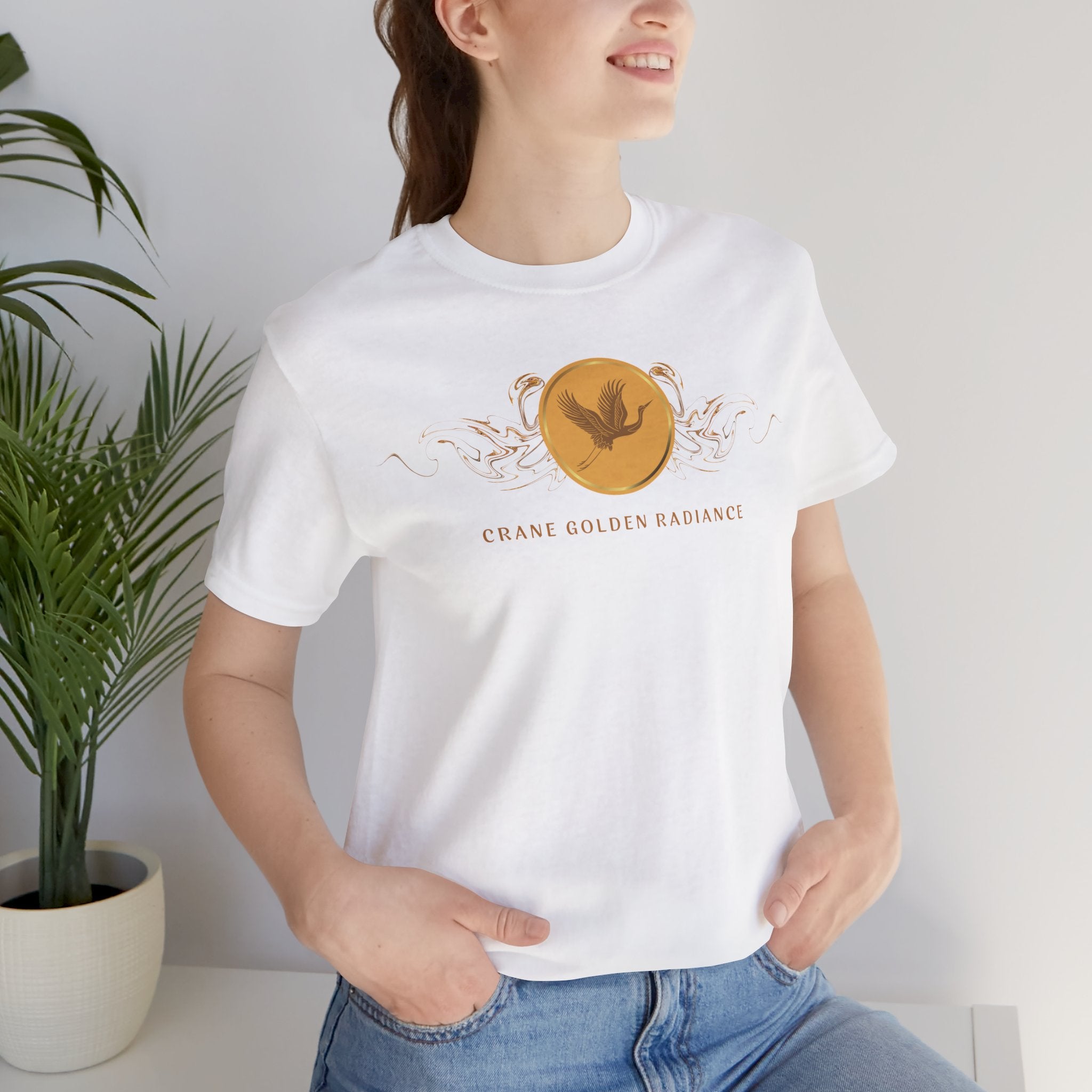 Empowering T-shirt - Zen Crane Collection Gold Radiance