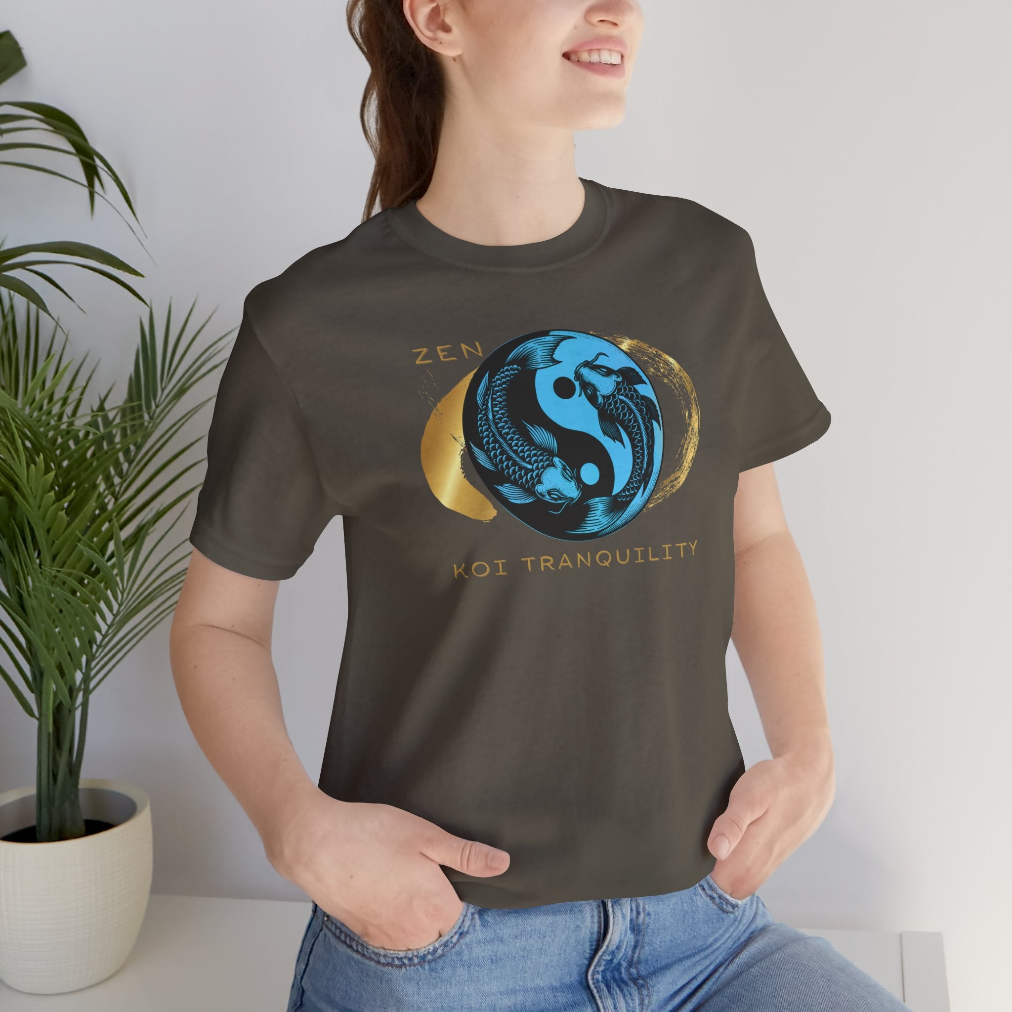 Empowering T-shirt - Zen Koi Collection Blue , Colors of Meaning