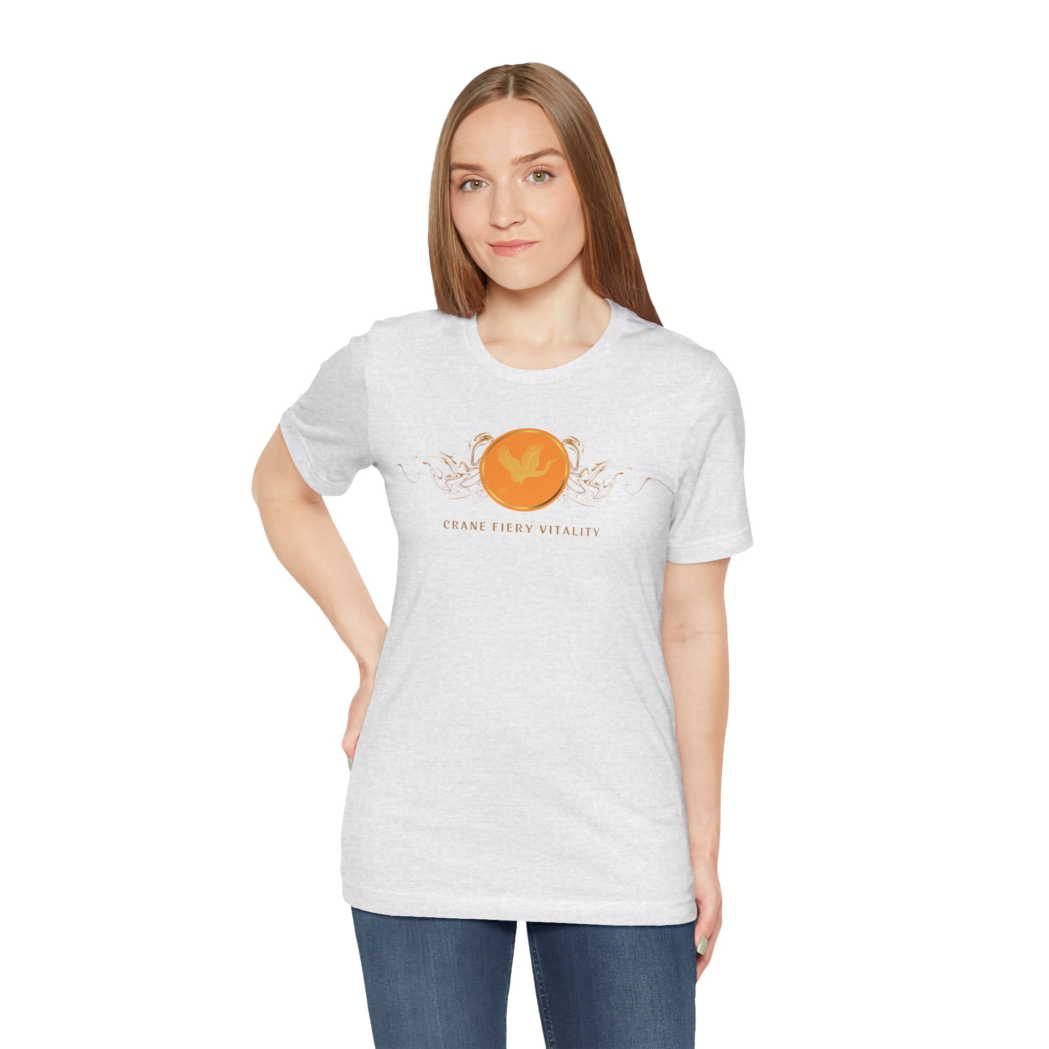 Empowering T-shirt - Zen Crane Collection Orange Vitality