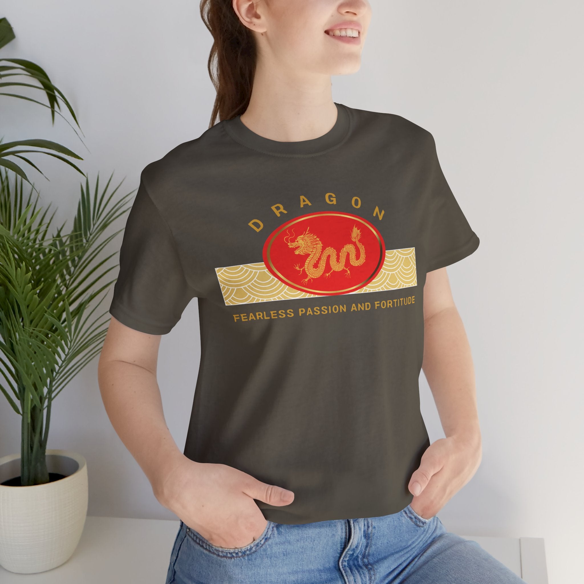 Empowering T-shirt - Zen Dragon Collection Red Fearless