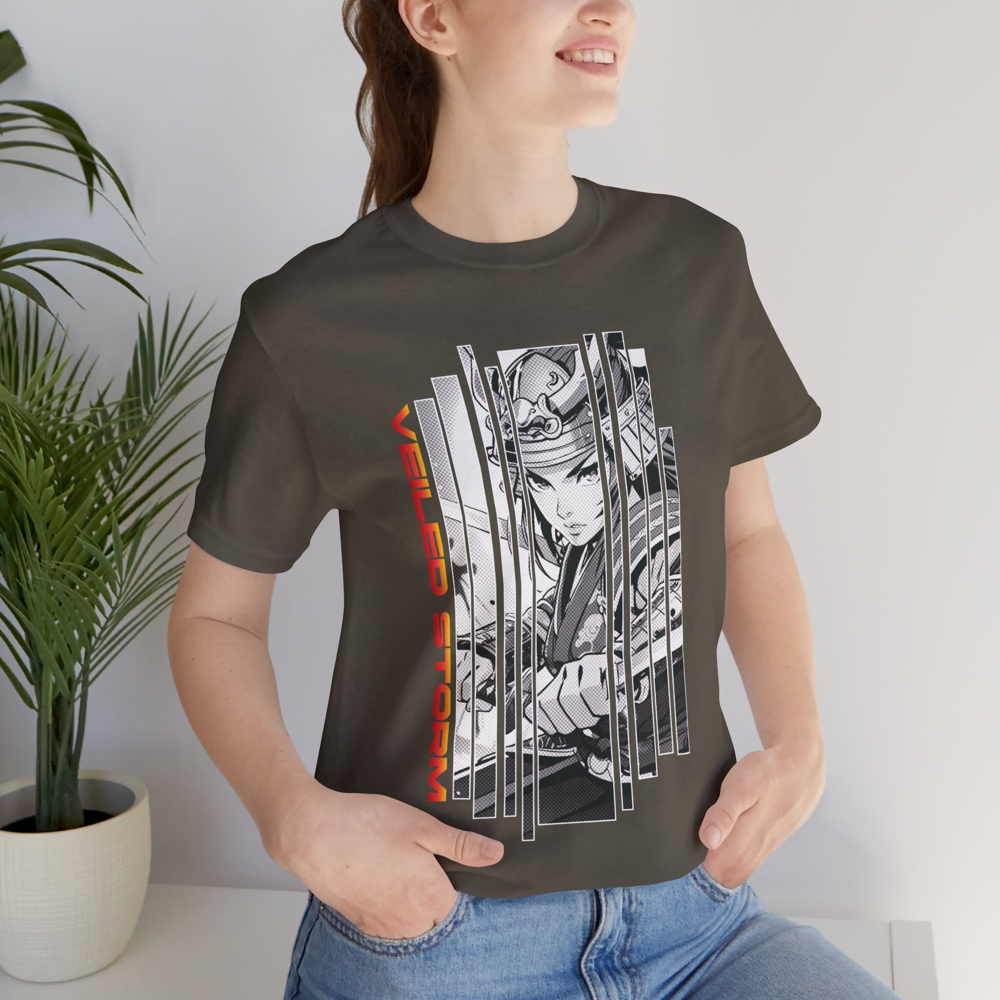 Anime Girl Warrior T-shirt - Veiled Storm