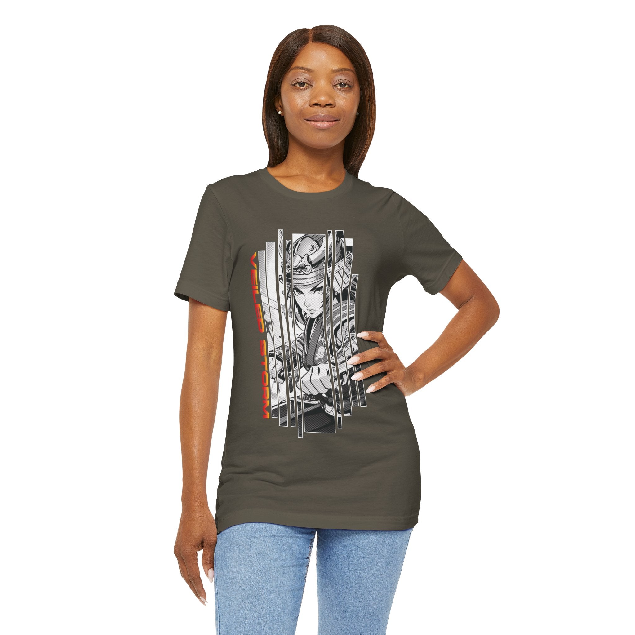 Anime Girl Warrior T-shirt - Veiled Storm