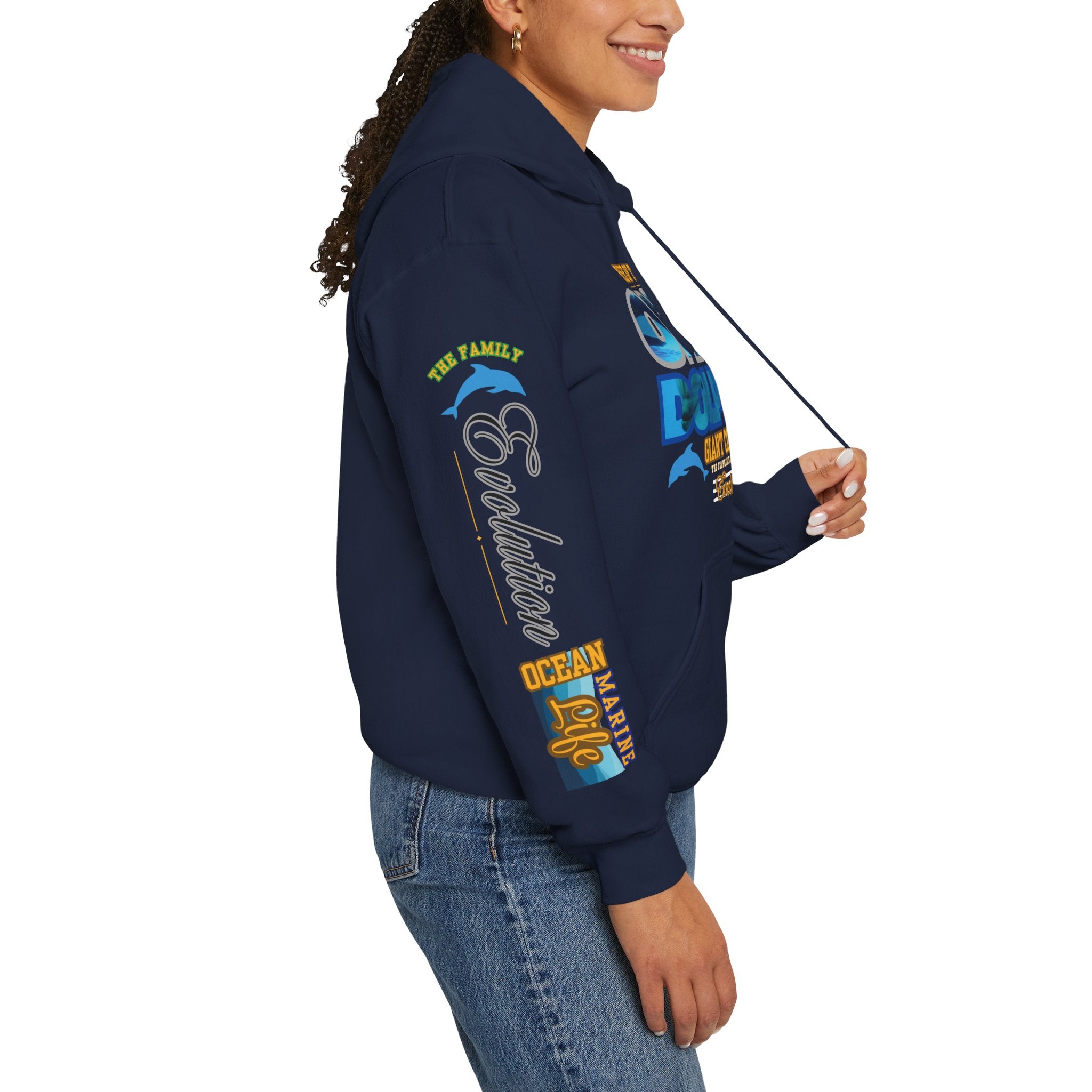Ocean Marine Awareness Hooded Sweatshirt - Orcas & Dolphins
