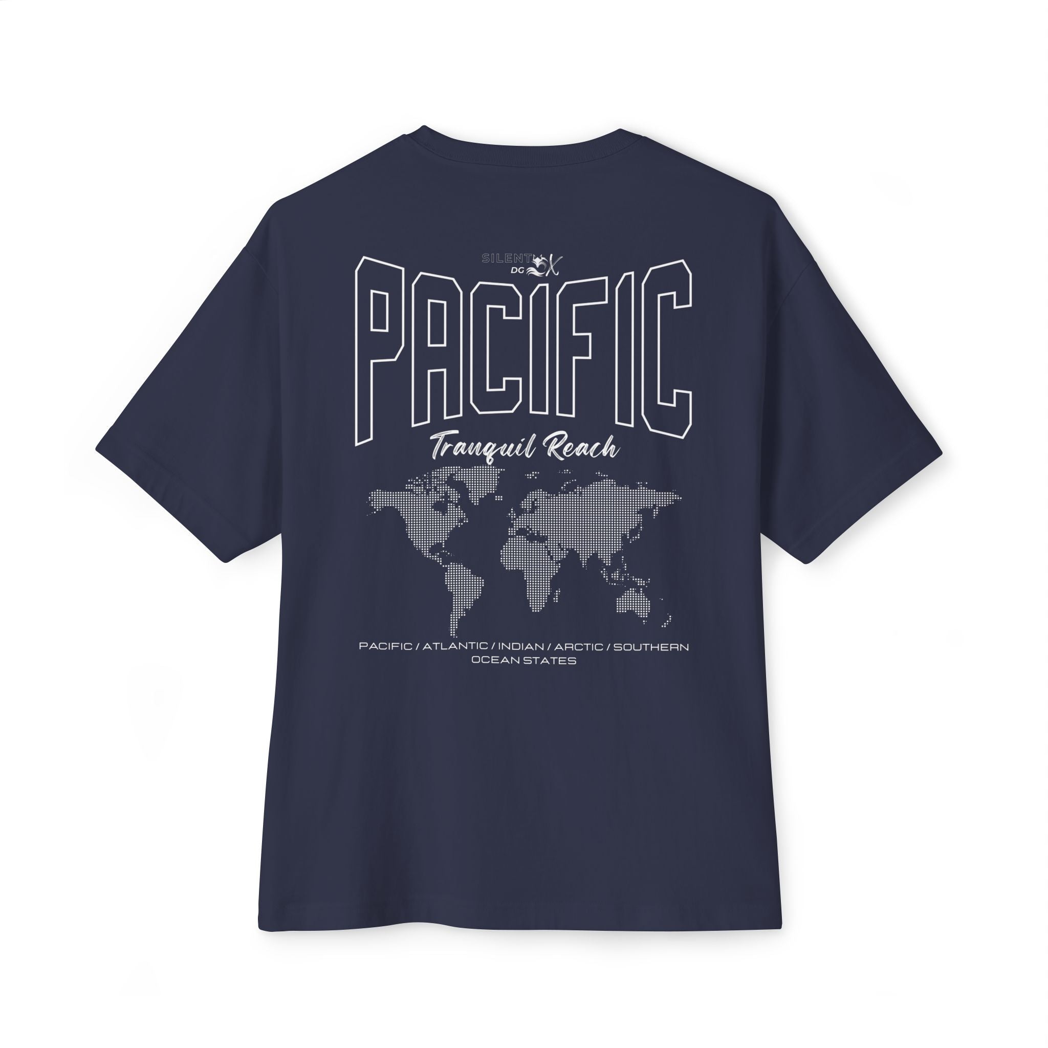 5-Oceans Collection Casual Streetwear Tee - Pacific Ocean Tranquil Reach