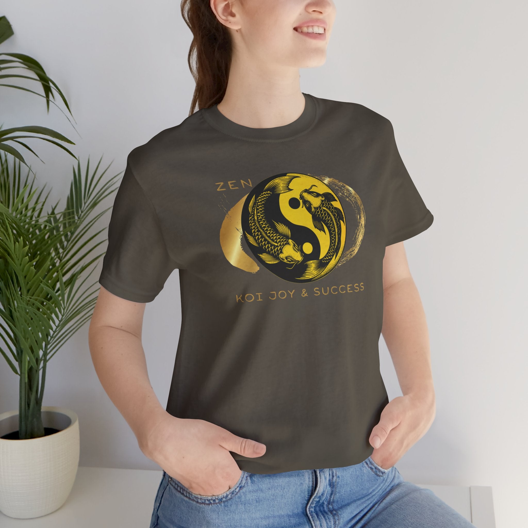 Empowering T-shirt - Zen Koi Collection Yellow, Colors of Meaning