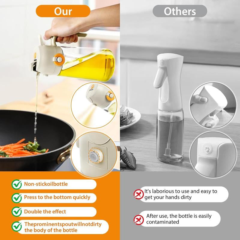 Olive Oil Dispenser Sprayer 16Oz Premium Glass Bottle Kitchen Cooking Air Fryer Food Grade Oil Control