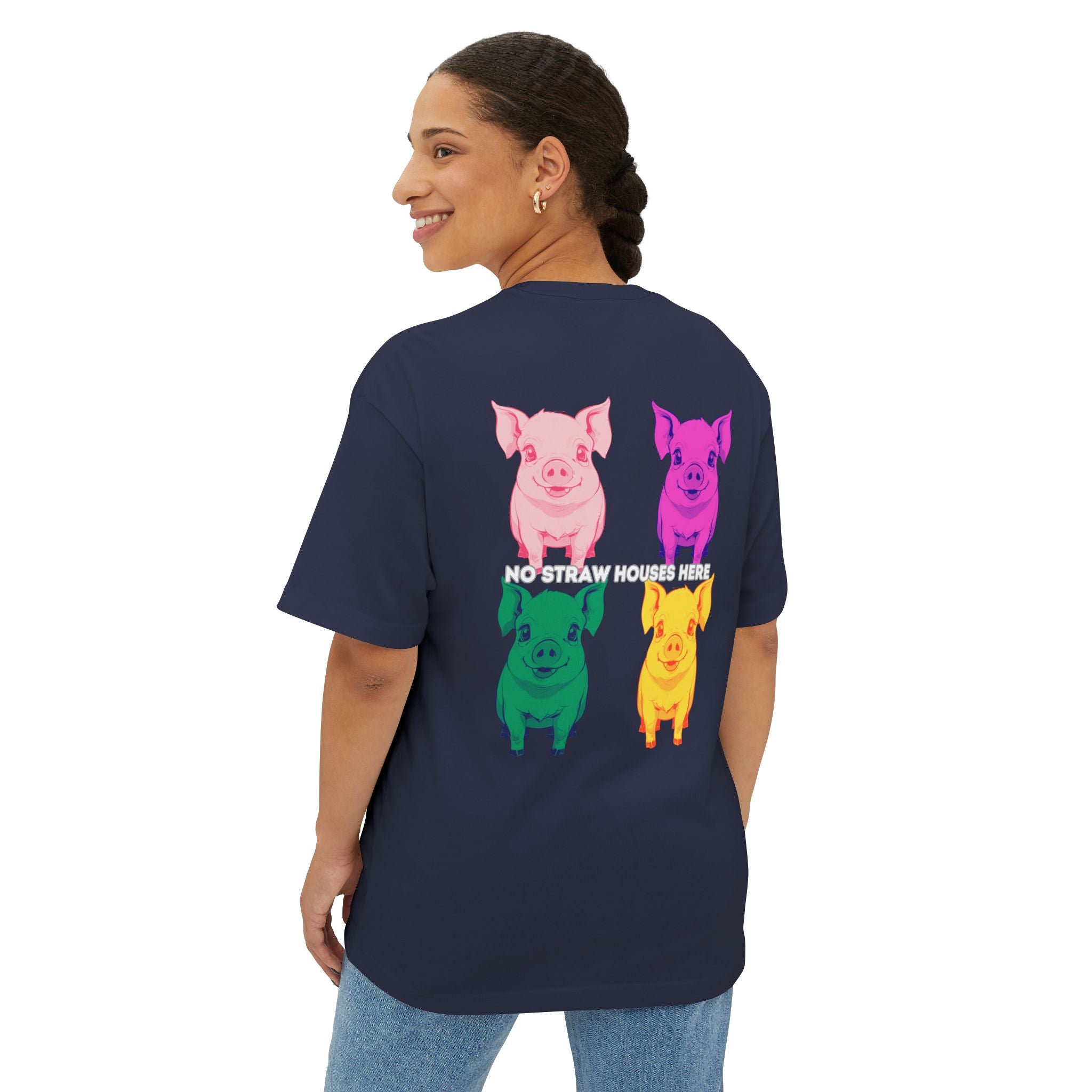 Anime Design Oversize T-shirt - 4tified Swines Collection - No Straw Houses Here