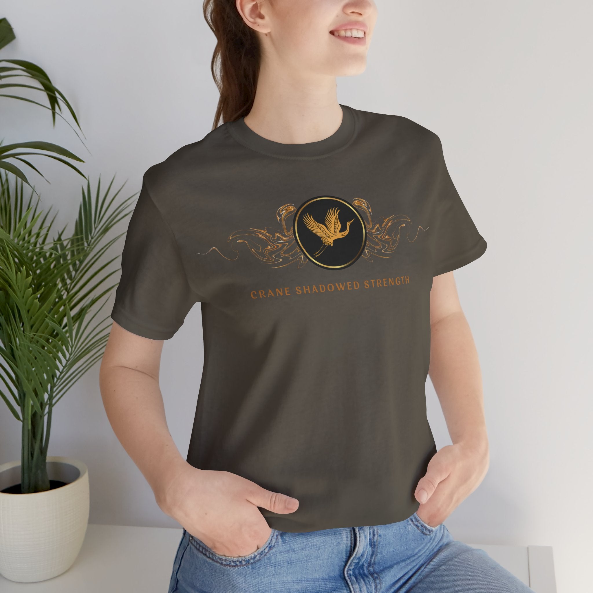 Empowering T-shirt - Zen Crane Collection Black Strength