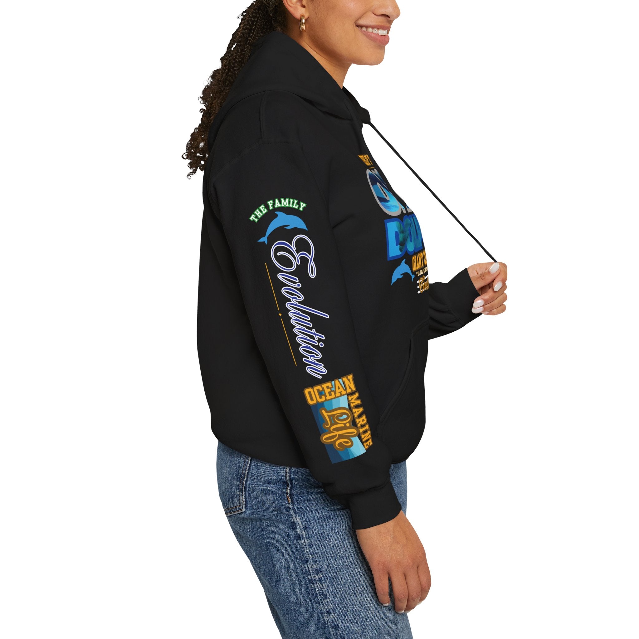 Ocean Marine Awareness Hooded Sweatshirt - Orcas & Dolphins