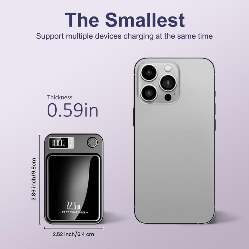 Digital Power Display 10000 Mah Wireless Magnetic Power Bank For iPhone & Android Phones