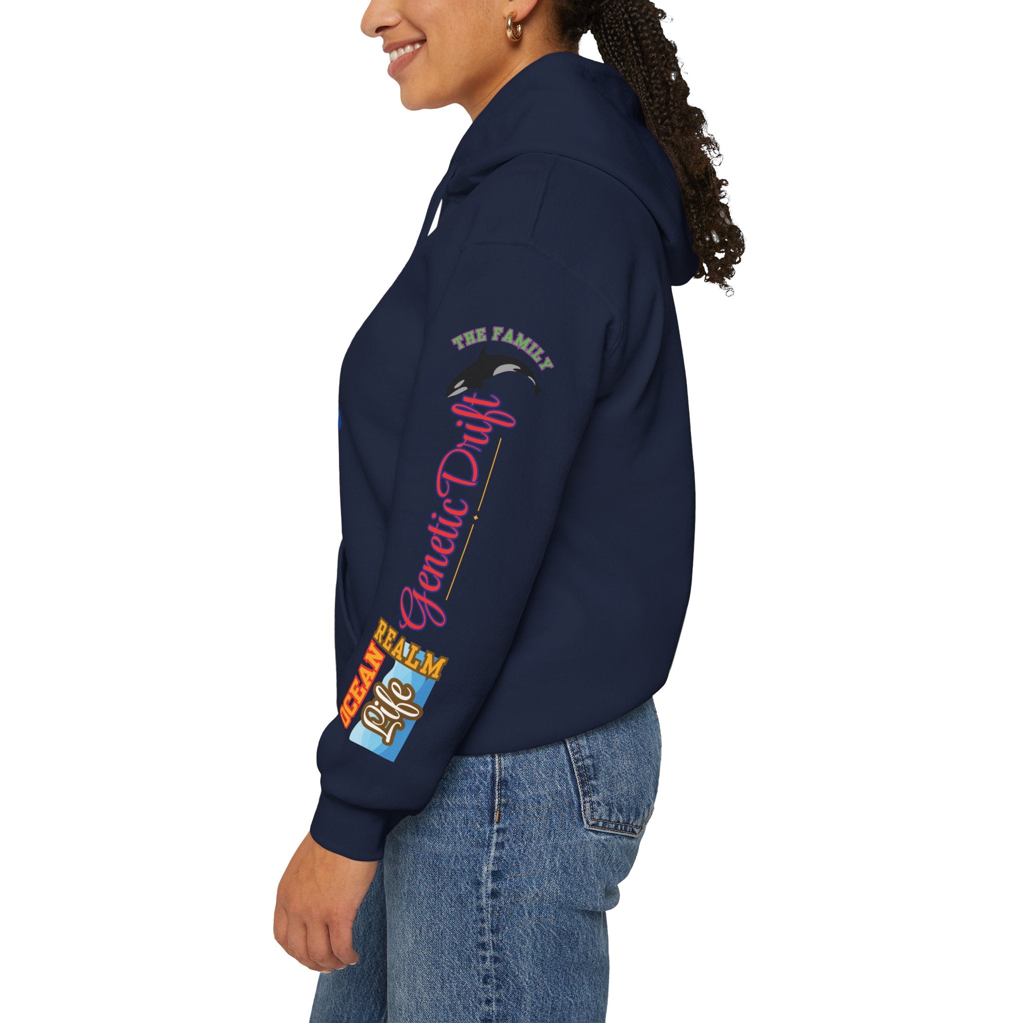 Ocean Marine Awareness Hooded Sweatshirt - Orcas & Dolphins