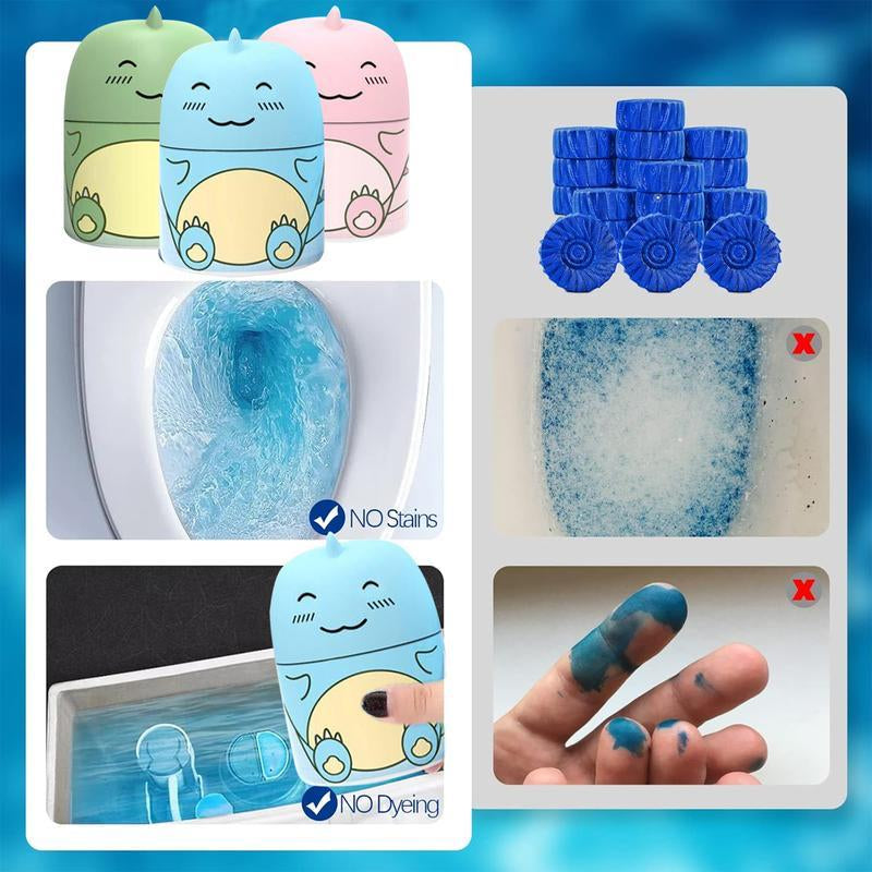 Dinosaur Toilet Bowl Cleaner 3PCS Bathroom Tank Bottle Cute Shaped Design Triple Fragrance Formula