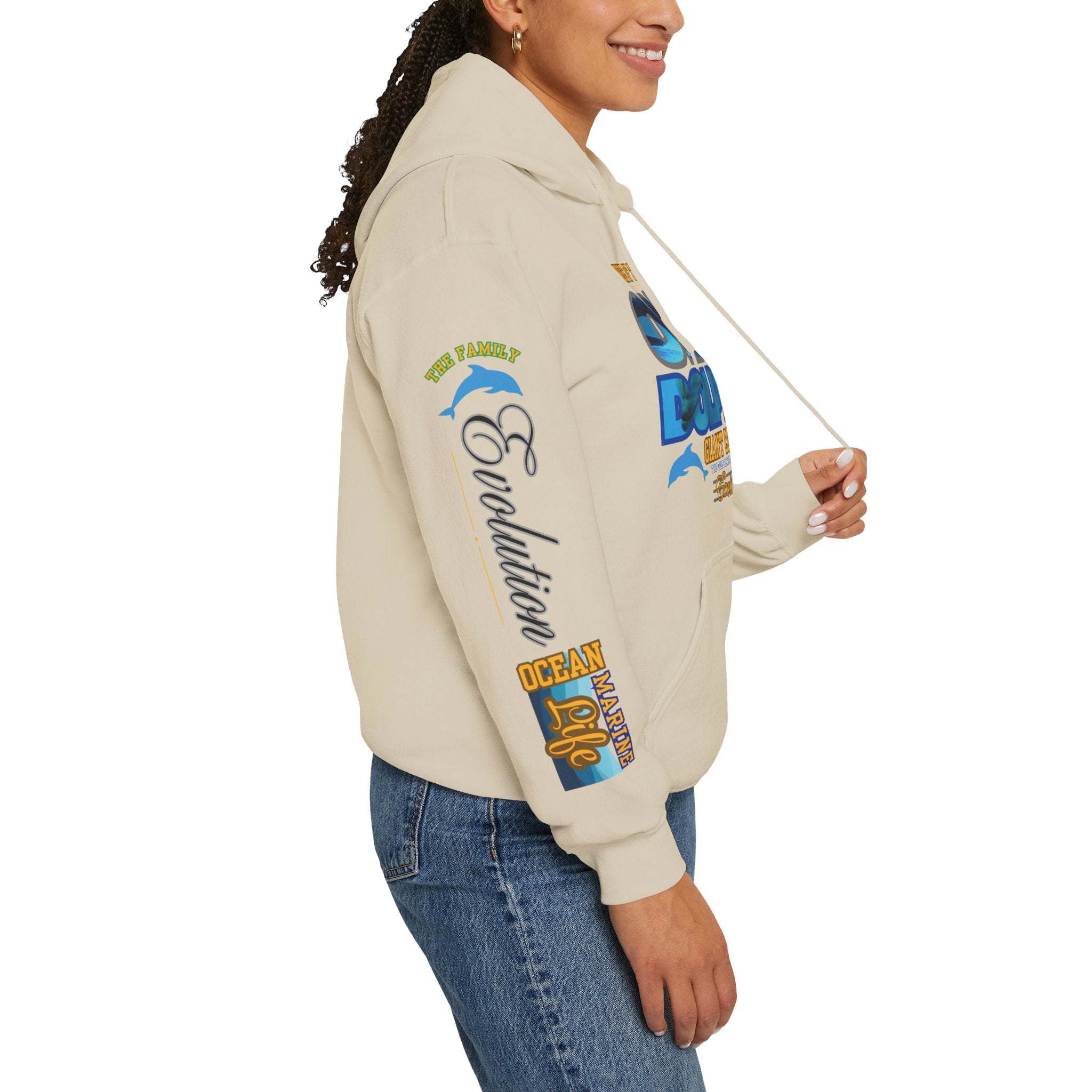 Ocean Marine Awareness Hooded Sweatshirt - Orcas & Dolphins