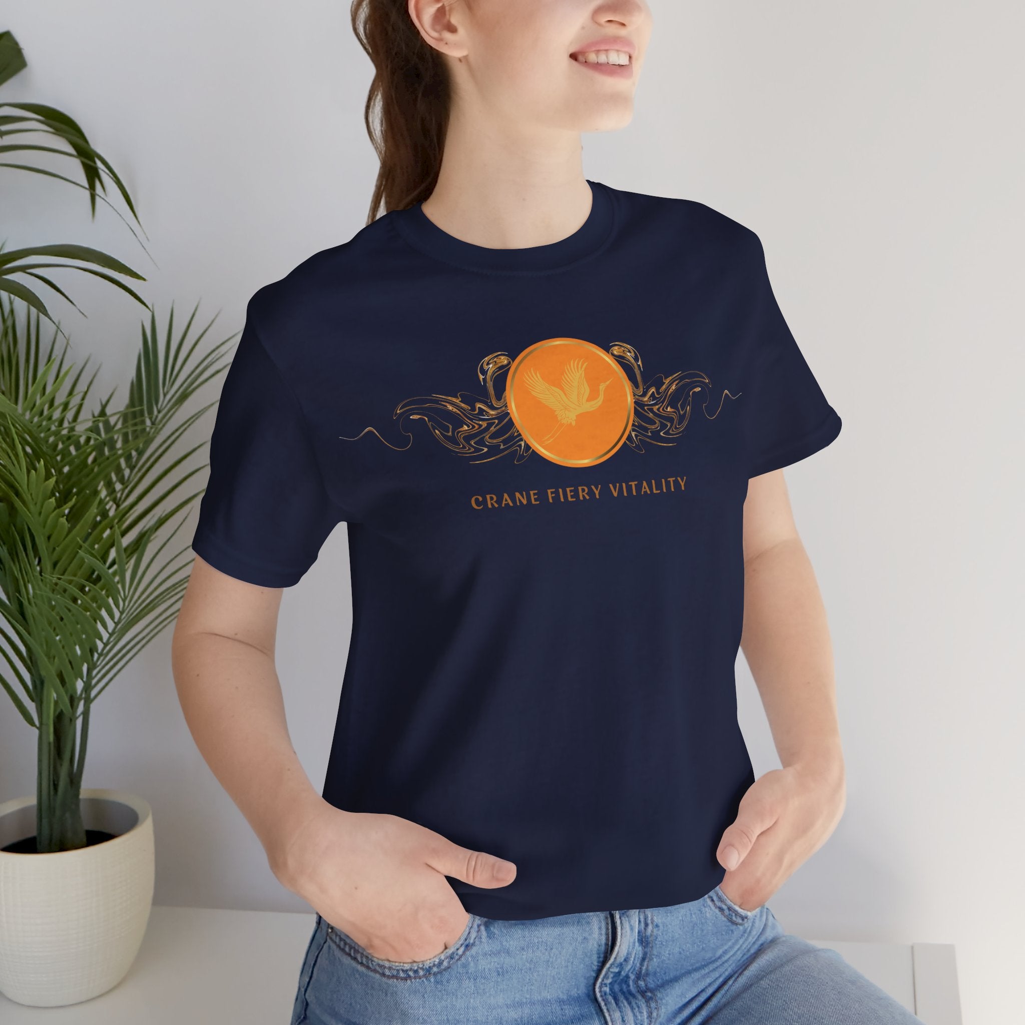 Empowering T-shirt - Zen Crane Collection Orange Vitality
