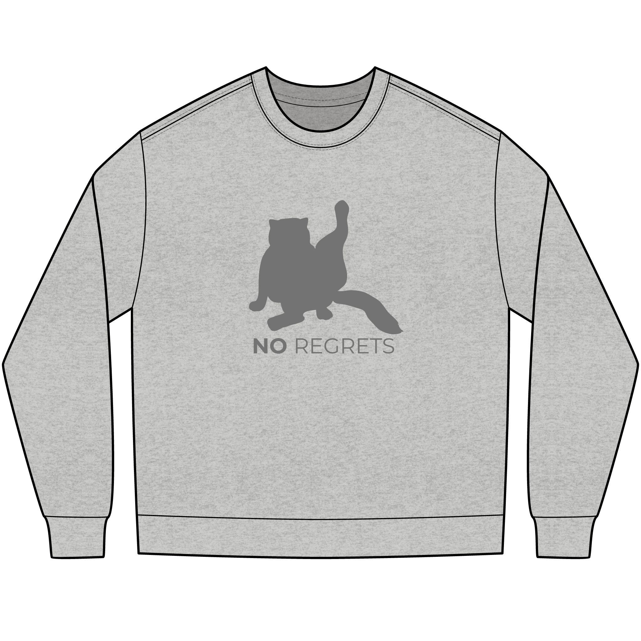 Animal Attitude Long Sleeve T-shirt - No Regrets Cat