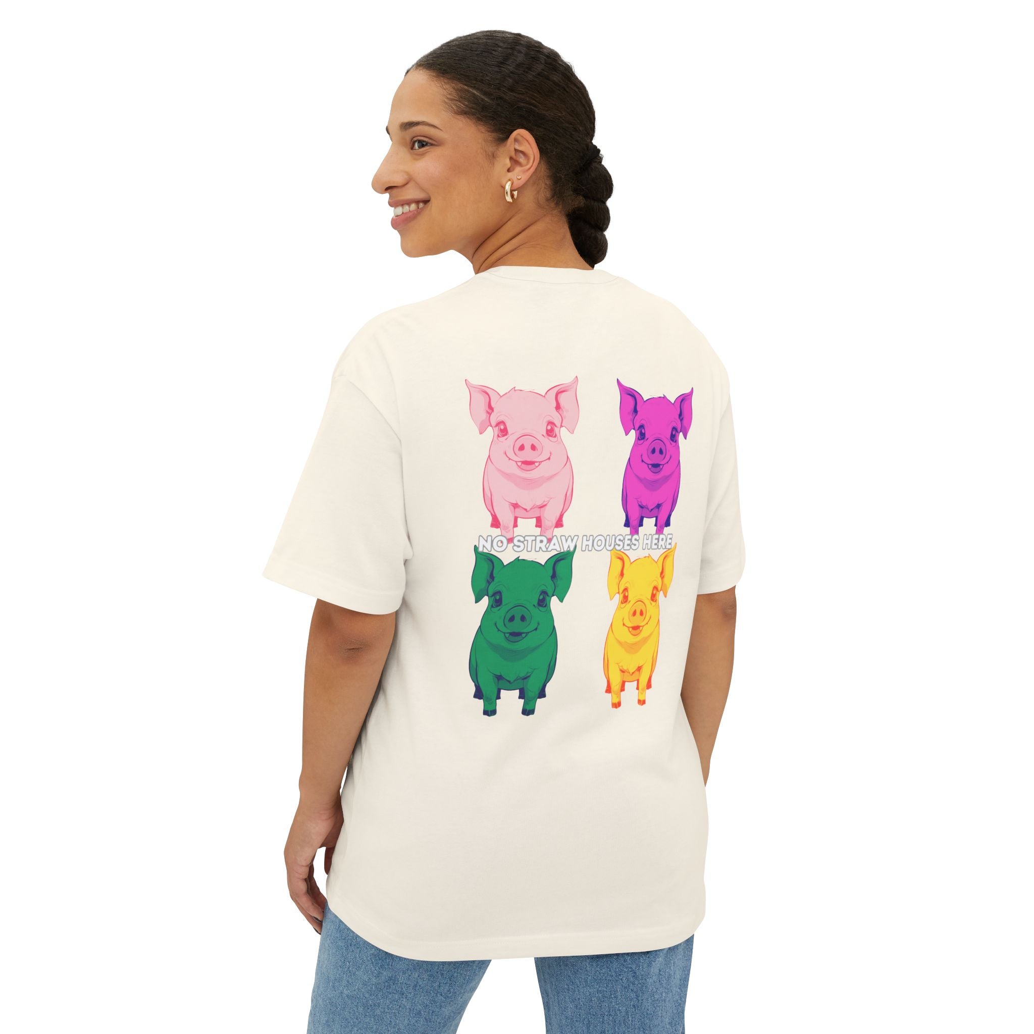 Anime Design Oversize T-shirt - 4tified Swines Collection - No Straw Houses Here