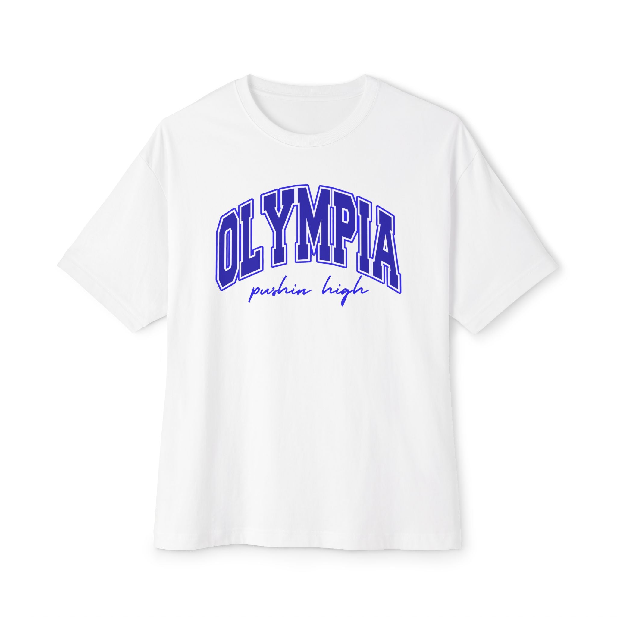 Higher Ground Blue Box-Tee Line - Olympia Pushin High