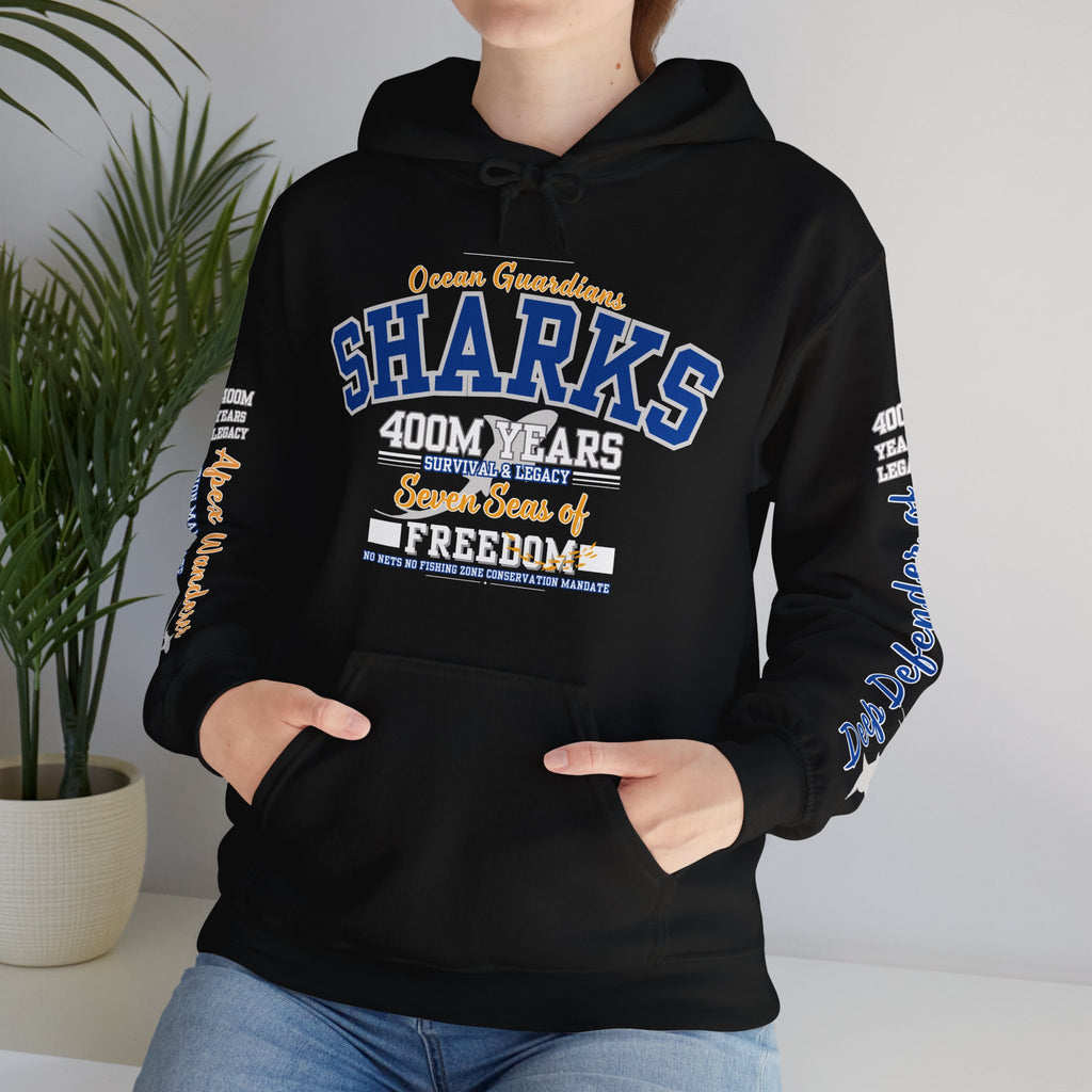 Hooded Sweatshirt Ocean Marine Awareness - Sharks