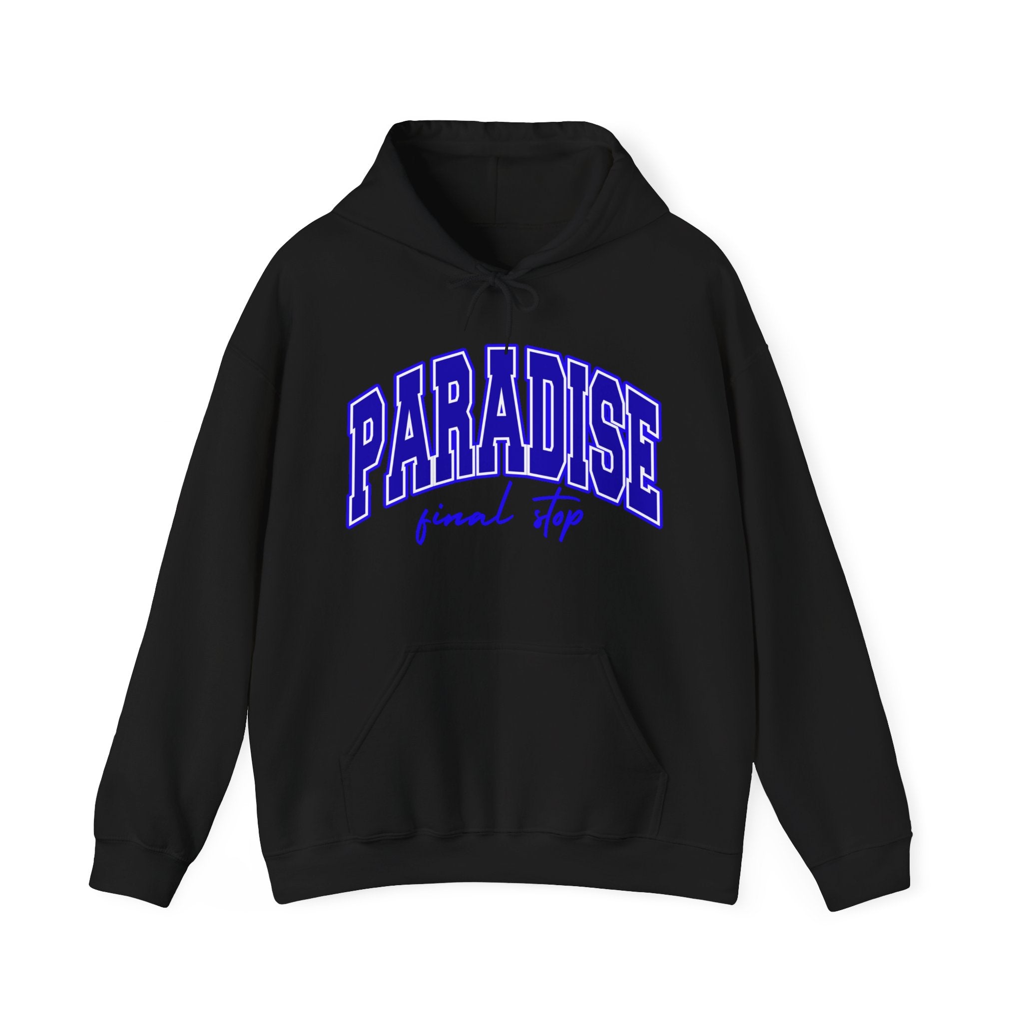 Higher Ground Blue Hoodie Line - Paradise Final Stop
