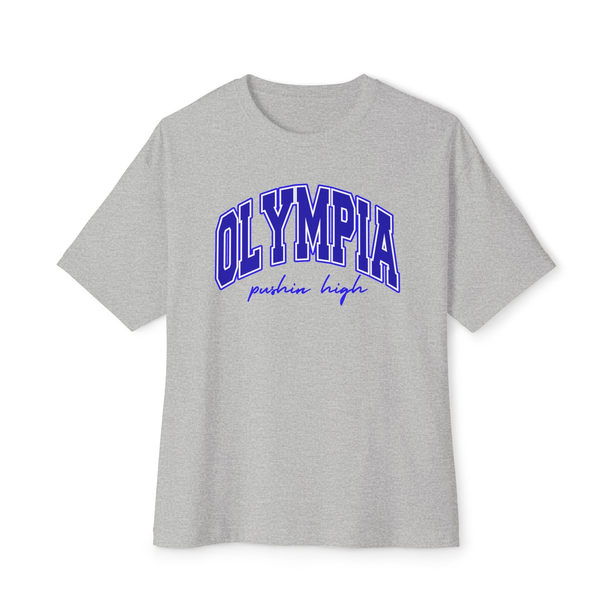 Higher Ground Blue Box-Tee Line - Olympia Pushin High