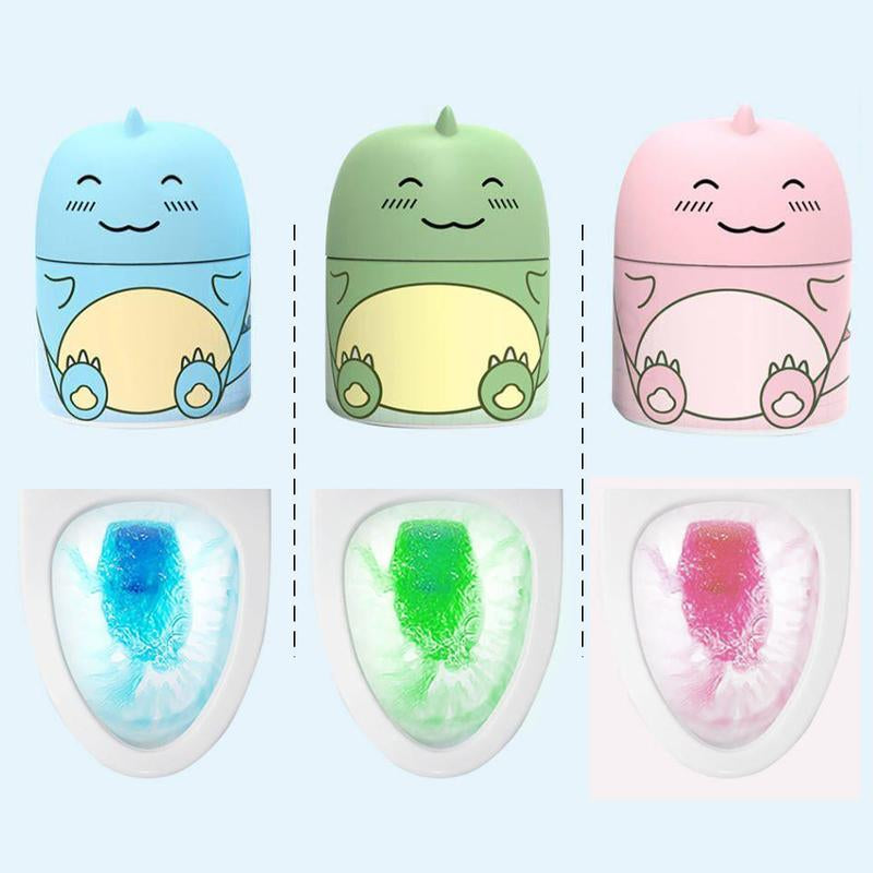 Dinosaur Toilet Bowl Cleaner 3PCS Bathroom Tank Bottle Cute Shaped Design Triple Fragrance Formula