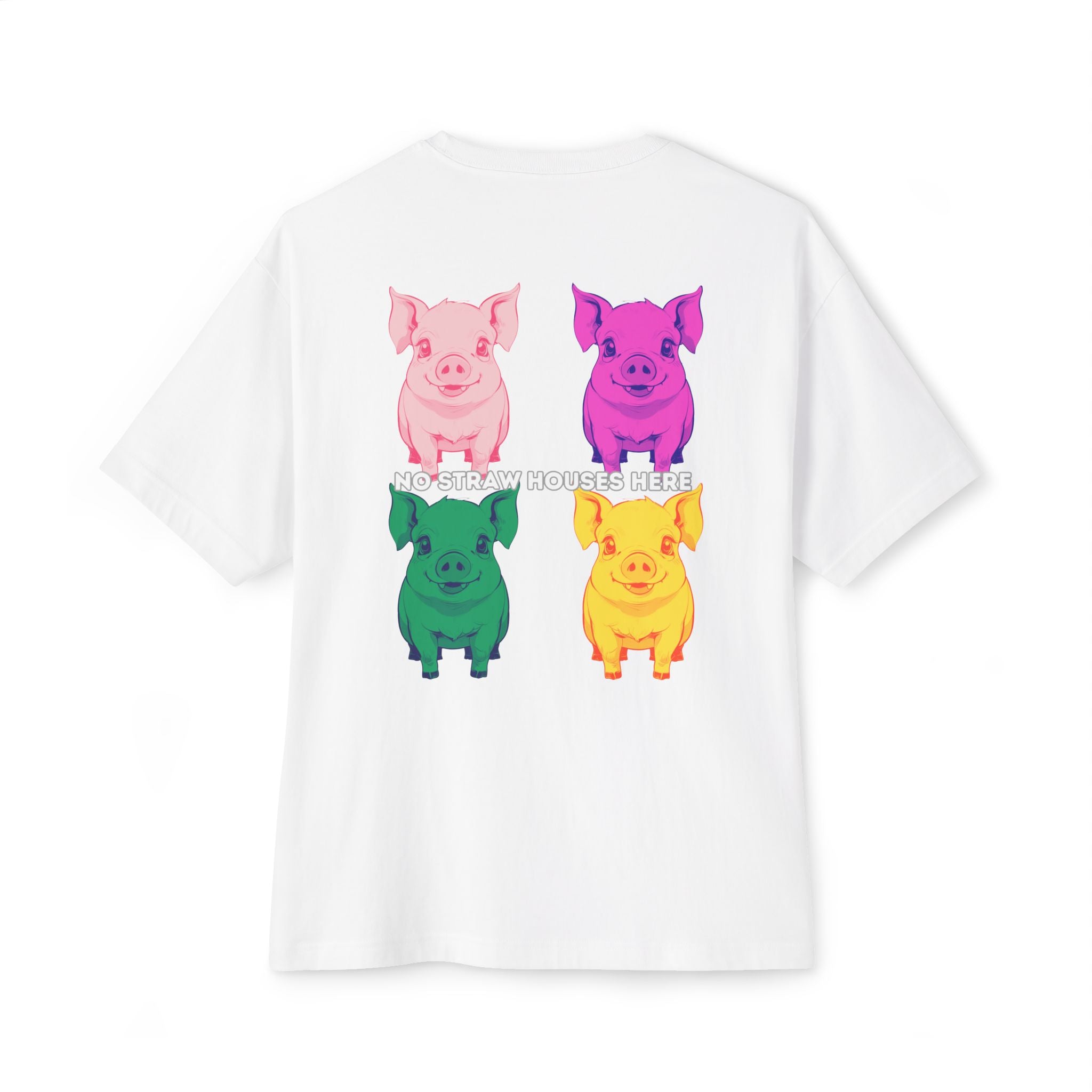 Anime Design Oversize T-shirt - 4tified Swines Collection - No Straw Houses Here