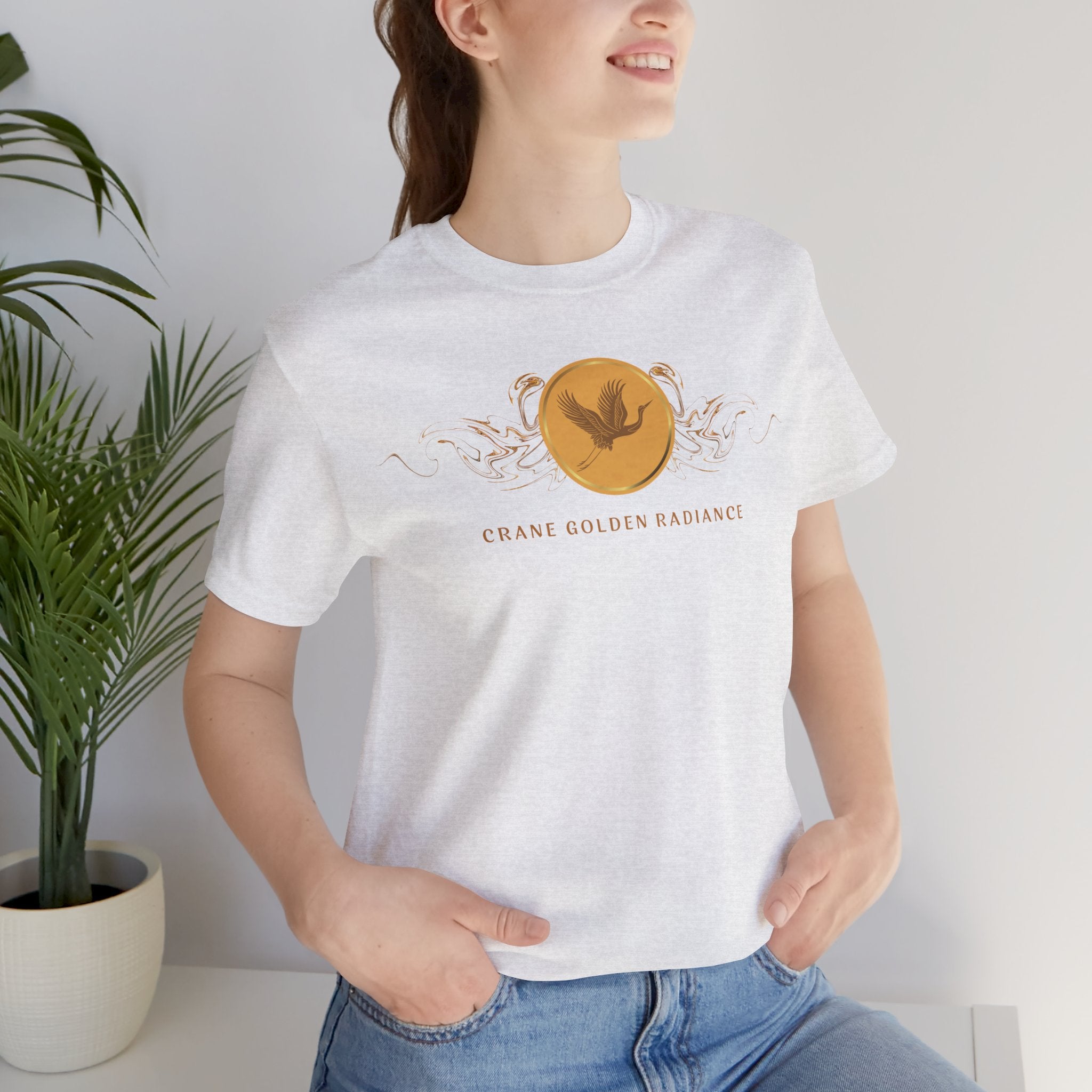 Empowering T-shirt - Zen Crane Collection Gold Radiance