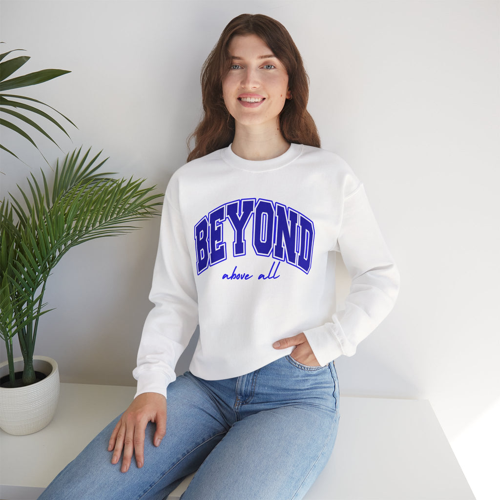 Higher Ground Blue Sweatshirt Line - Beyond Above All