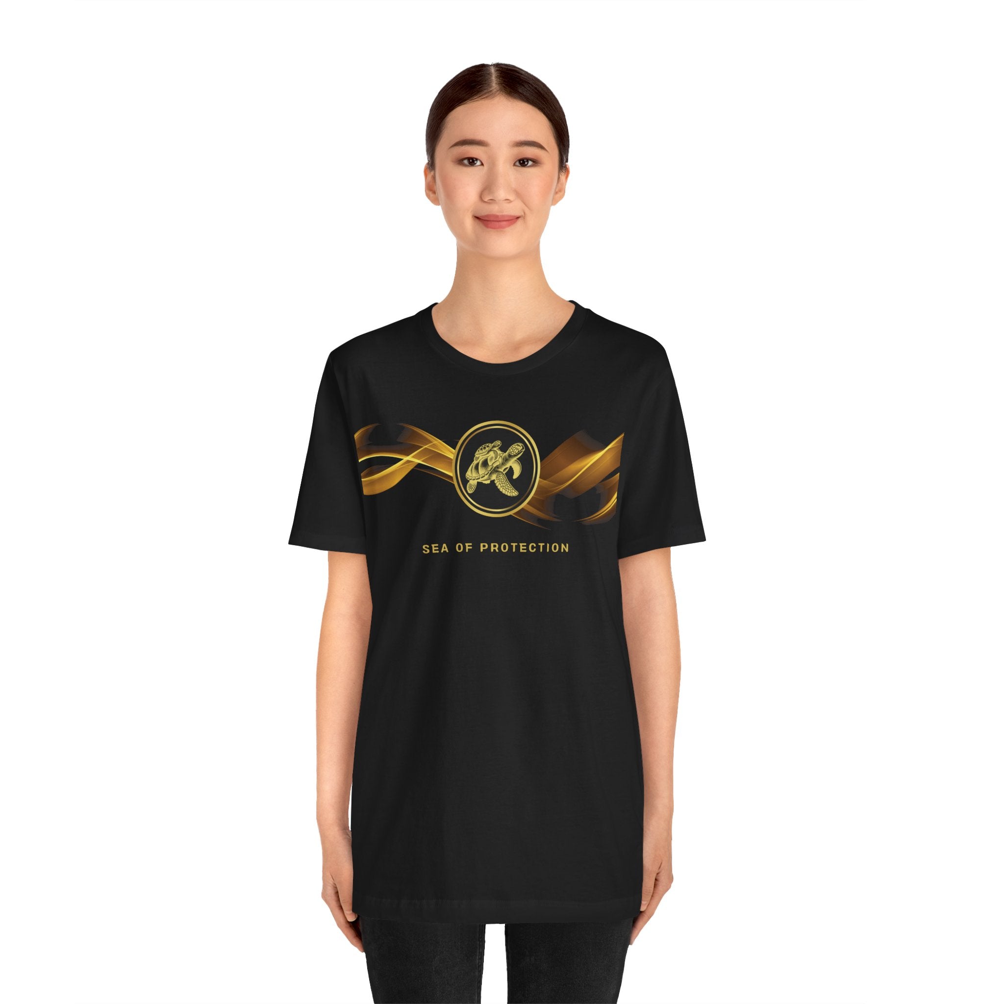 Empowering T-shirt - Zen Turtle Collection Black Protection