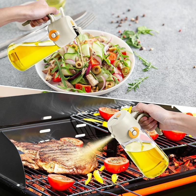Olive Oil Dispenser Sprayer 16Oz Premium Glass Bottle Kitchen Cooking Air Fryer Food Grade Oil Control