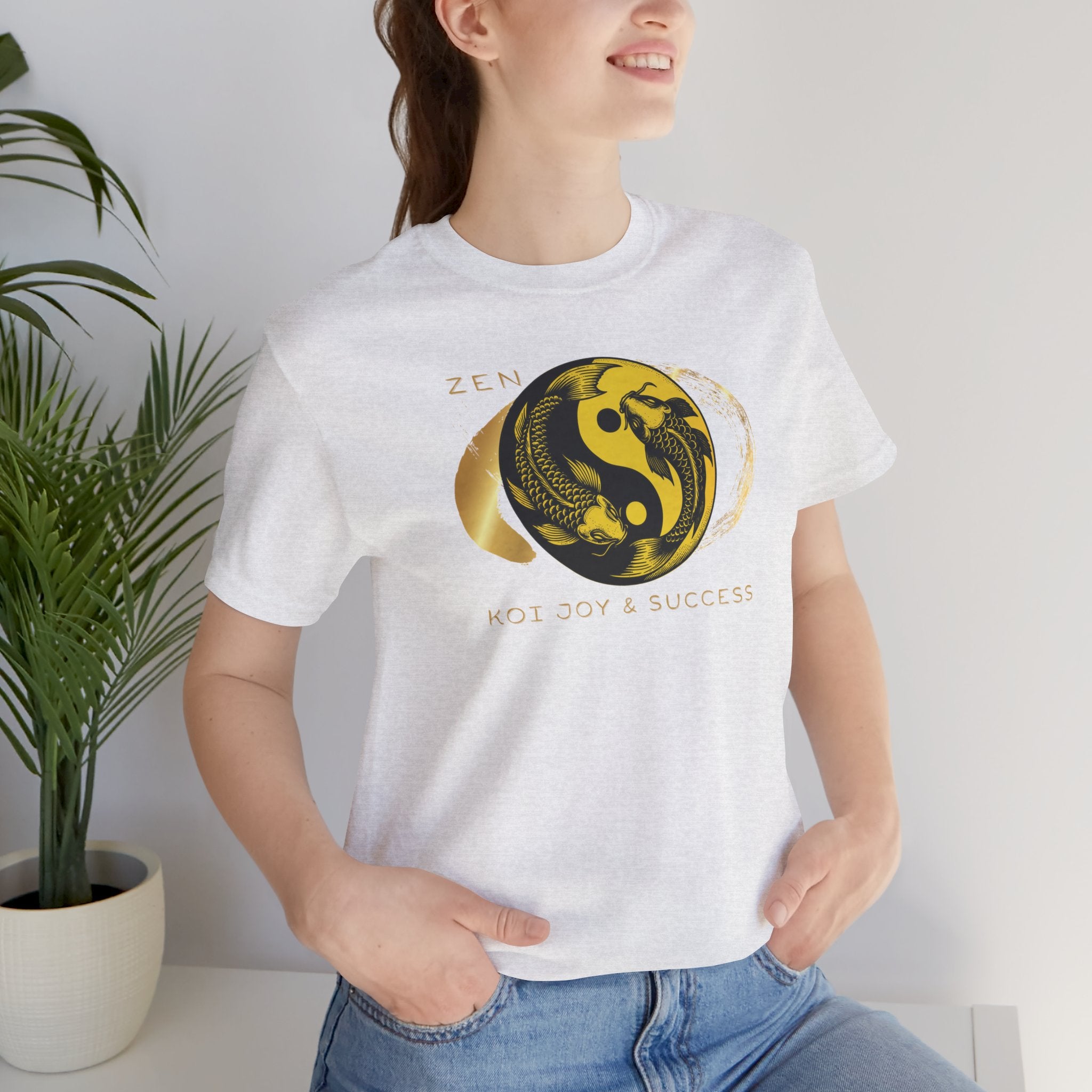 Empowering T-shirt - Zen Koi Collection Yellow, Colors of Meaning