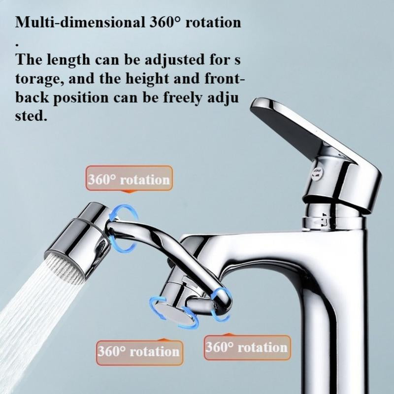 Rotatable Faucet Extension 1440° Dual Sprayer Smart Face Washing Toddler Tap Attachment