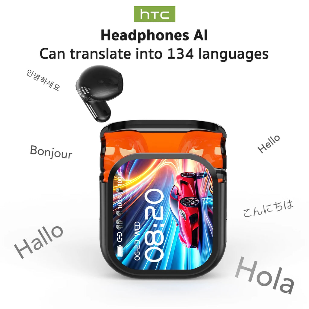Ne20 Bluetooth V6.0 AI Translator Earbuds OWS LCD Touch Sport Wireless HD Stereo