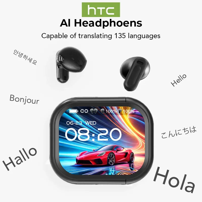 Ne20 Bluetooth V6.0 AI Translator Earbuds OWS LCD Touch Sport Wireless HD Stereo