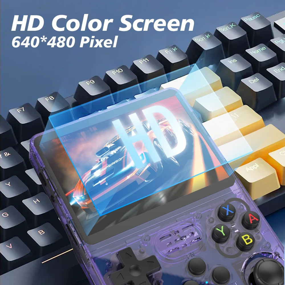 R36S Retro Handheld Console 3.5 Inch IPS Screen Linux System 64GB Games Portable Video Game Player