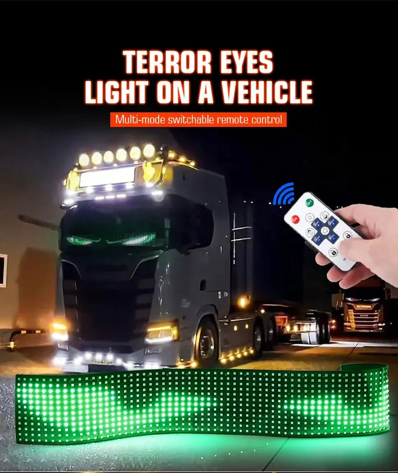 Devil Eye Car/Truck LEDs  Pixel Panel Music Control Text Scrolling Windshield Board Light Display