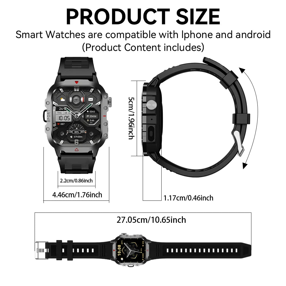 Outdoor Sports Smart 2.01 Inch HD LED Flashlight Bluetooth Men Women Holiday Gifts