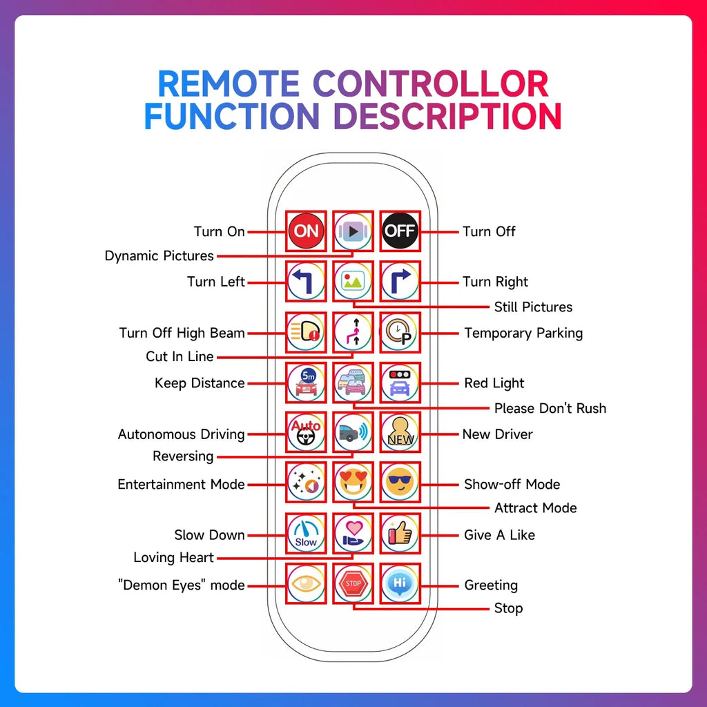 Devil Eye Car/Truck LEDs  Pixel Panel Music Control Text Scrolling Windshield Board Light Display