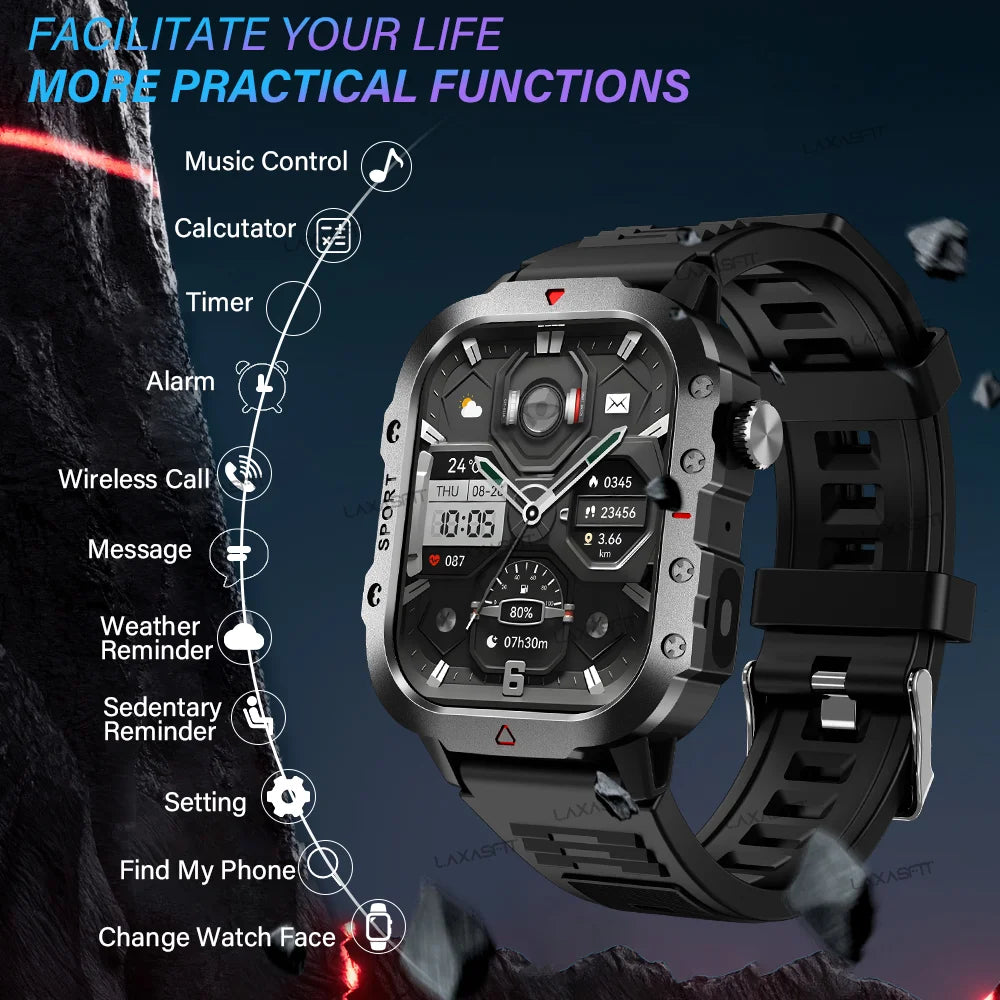 Outdoor Sports Smart 2.01 Inch HD LED Flashlight Bluetooth Men Women Holiday Gifts