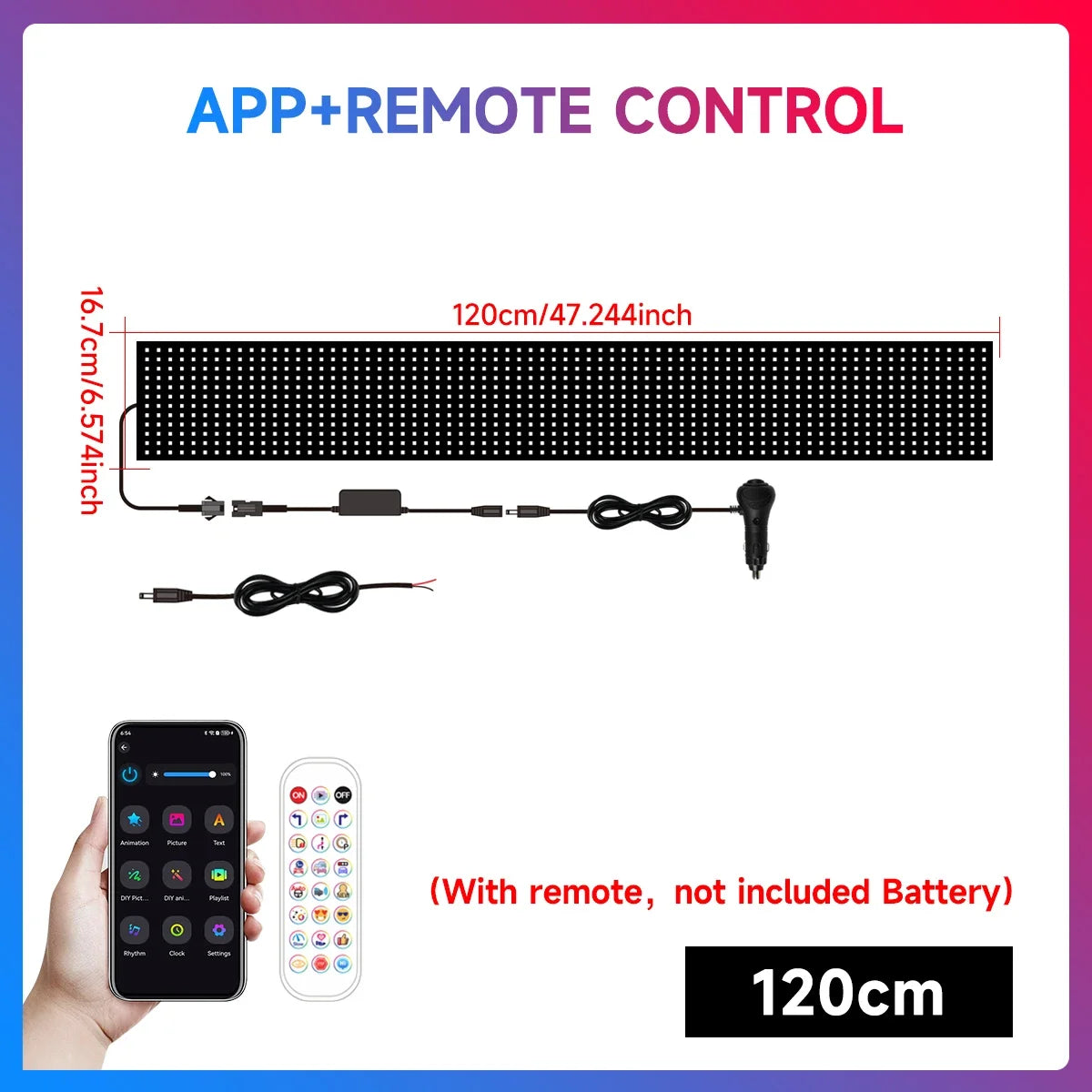 Devil Eye Car/Truck LEDs  Pixel Panel Music Control Text Scrolling Windshield Board Light Display