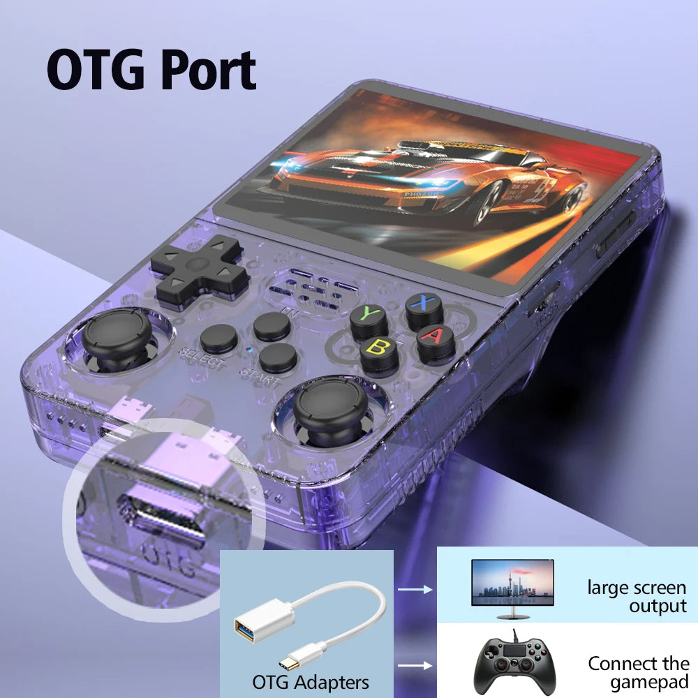 R36S Retro Handheld Console 3.5 Inch IPS Screen Linux System 64GB Games Portable Video Game Player