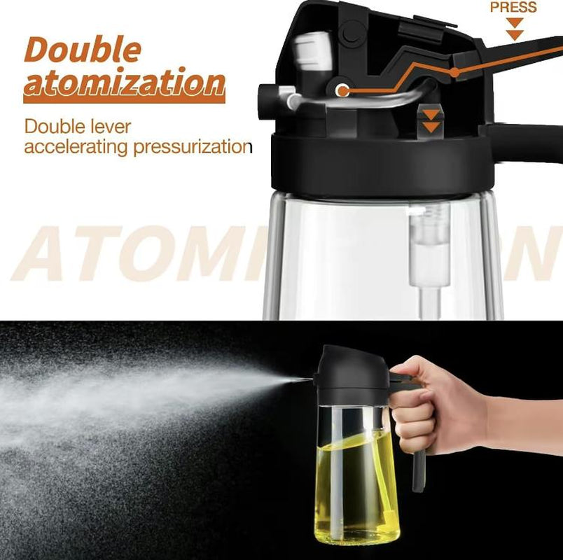 Olive Oil Dispenser Sprayer 16Oz Premium Glass Bottle Kitchen Cooking Air Fryer Food Grade Oil Control