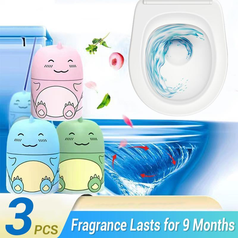 Dinosaur Toilet Bowl Cleaner 3PCS Bathroom Tank Bottle Cute Shaped Design Triple Fragrance Formula